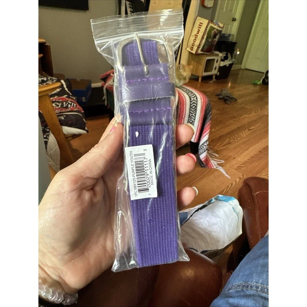 Martin Sports - Baseball Belt w/ Cowhide Leather Tabs Purple Youth